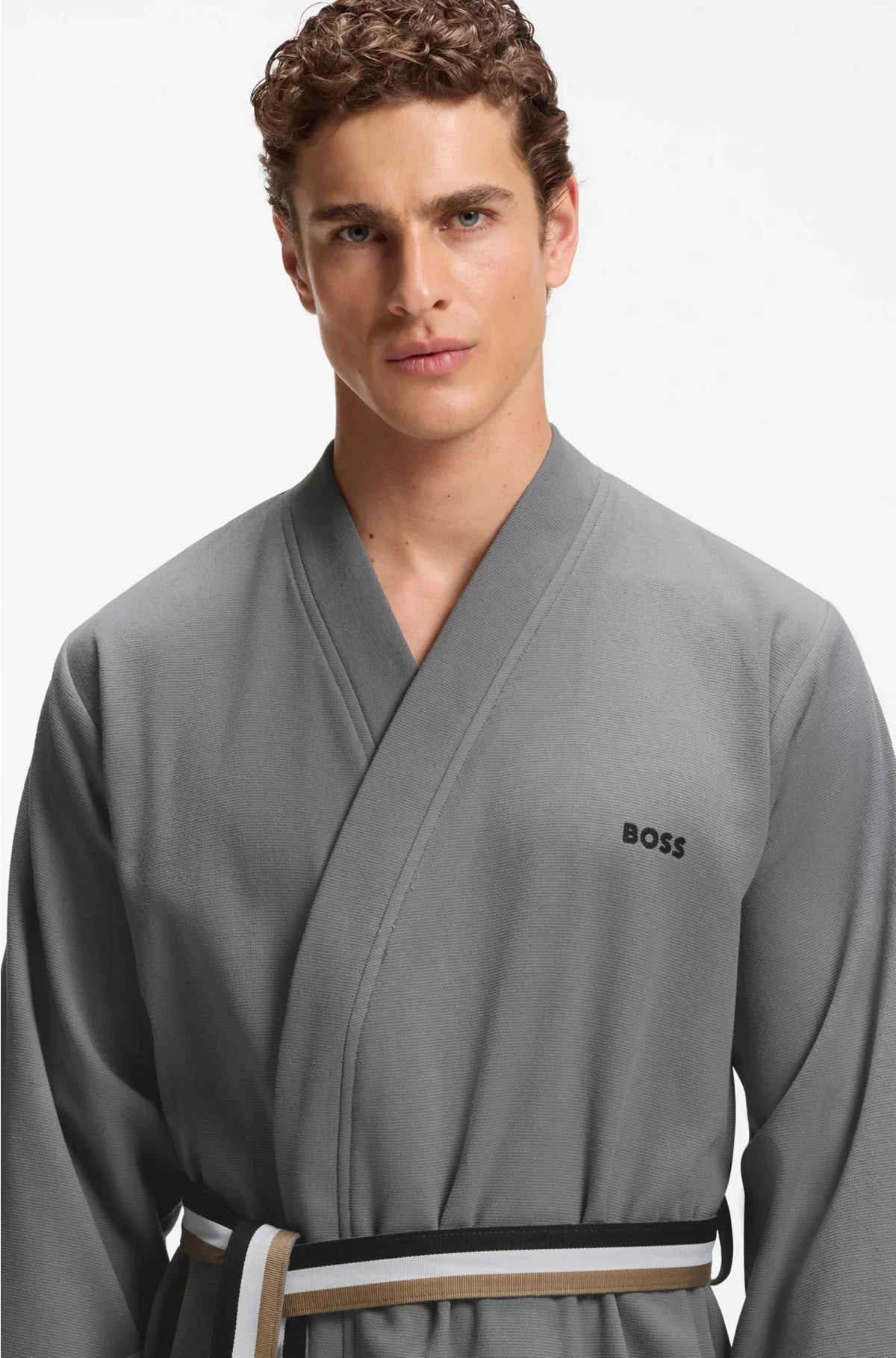 COTTON-TERRY DRESSING GOWN WITH QUICK-DRY INNER