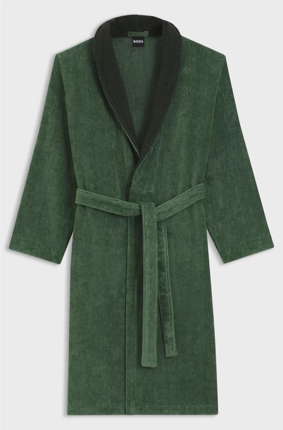 COTTON VELVET DRESSING GOWN WITH DOUBLE B MONOGRAM