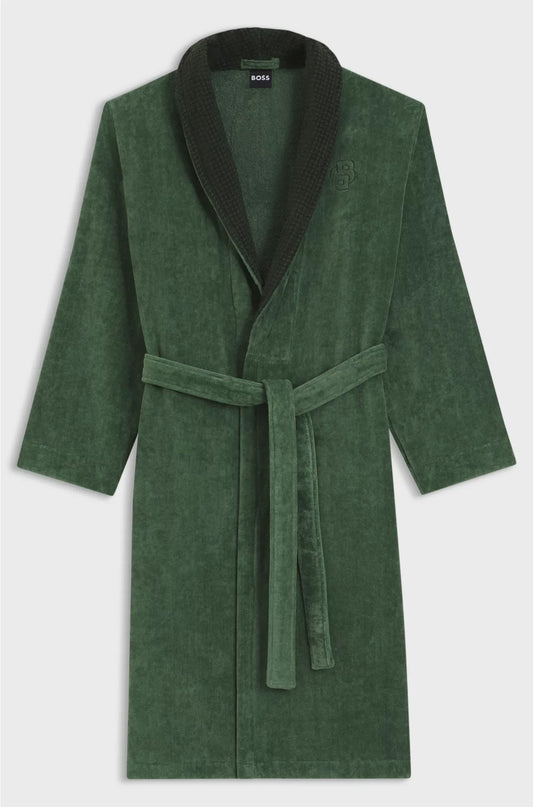 COTTON VELVET DRESSING GOWN WITH DOUBLE B MONOGRAM