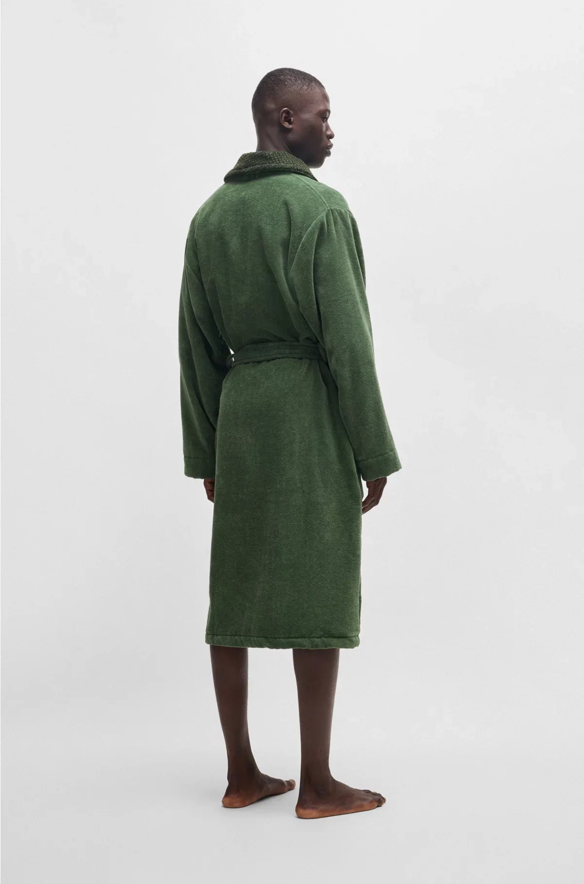 COTTON VELVET DRESSING GOWN WITH DOUBLE B MONOGRAM