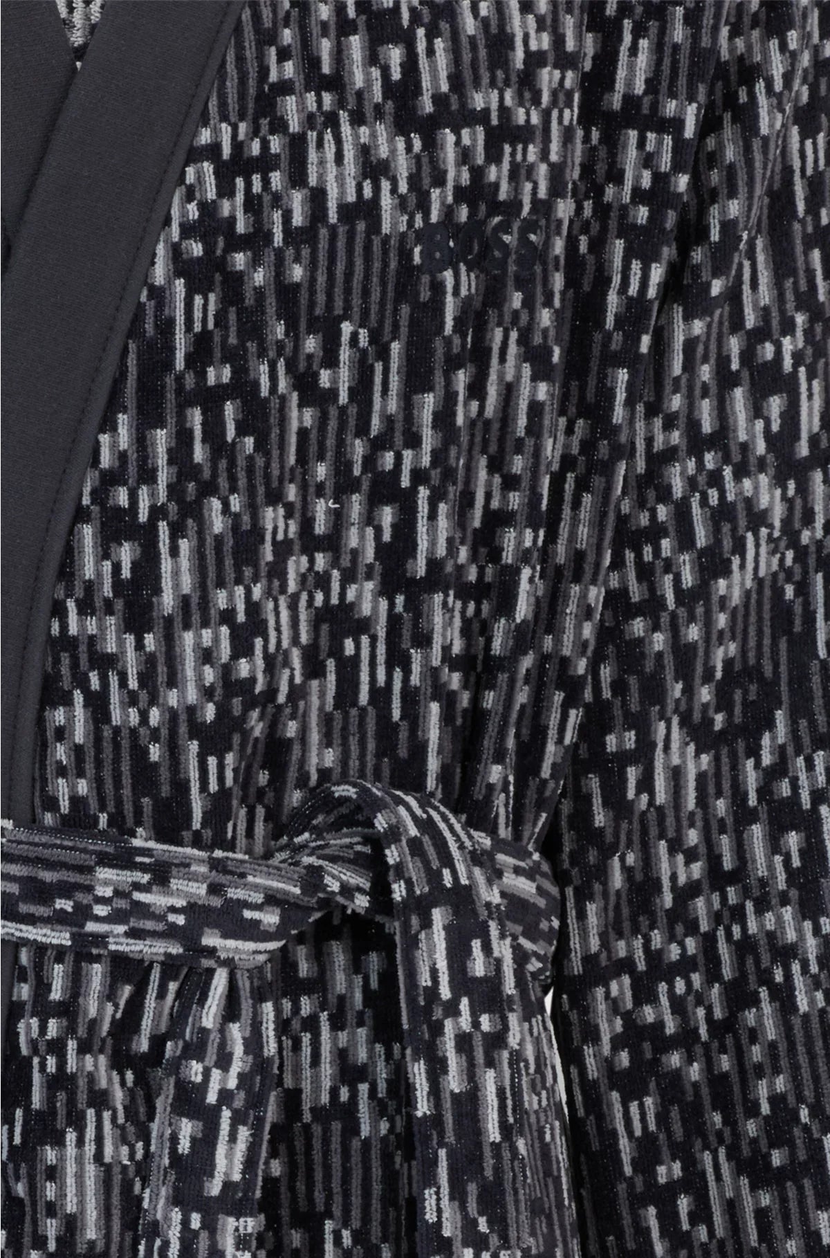 COTTON-JACQUARD DRESSING GOWN WITH EMBROIDERED LOGO