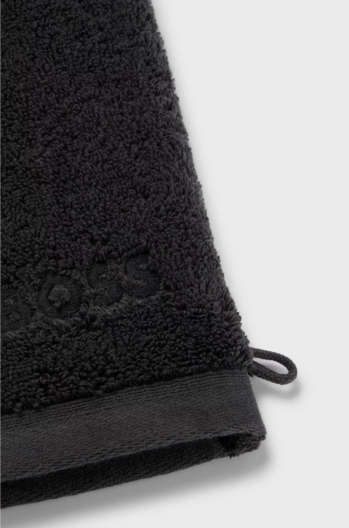 BLACK AEGEAN-COTTON WASHING MITT WITH TONAL LOGO