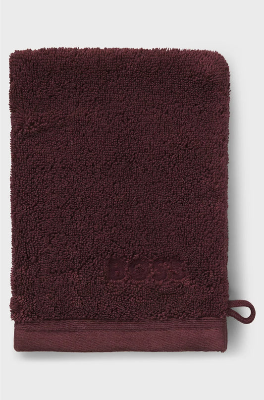 LOGO WASHING MITT IN AEGEAN COTTON