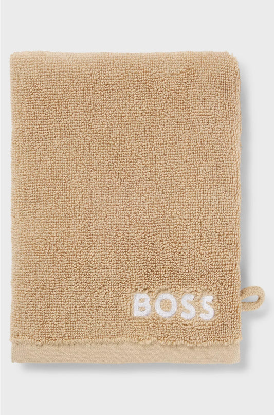 EGYPTIAN-COTTON WASH MITT WITH CONTRAST LOGO