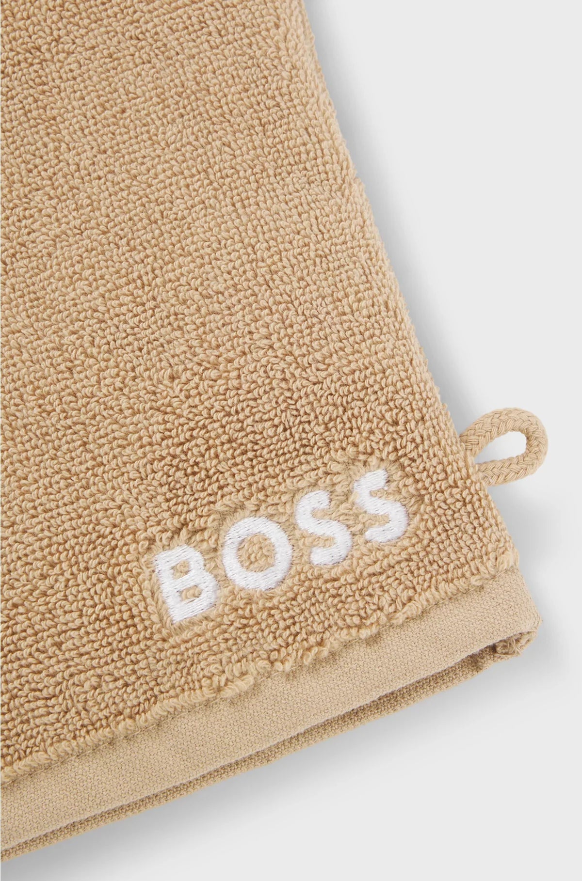 EGYPTIAN-COTTON WASH MITT WITH CONTRAST LOGO