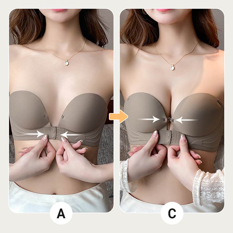 🔥SUPER OFFERTA🔥🌟Reggiseno Push-Up con Bretelle Invisibili e Chiusura Anteriore🥰