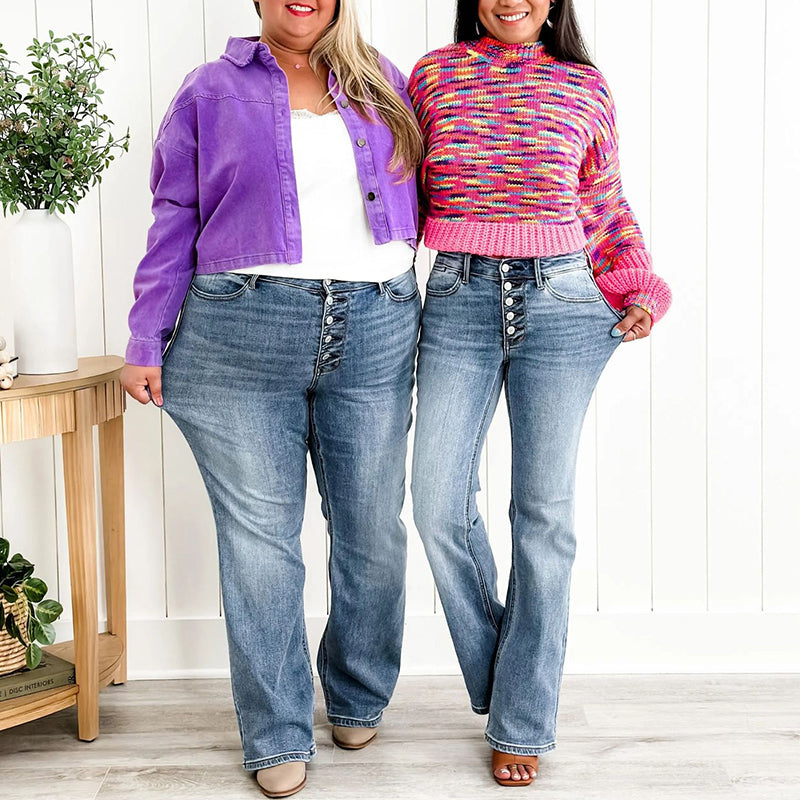 🎁Hot Sale 50% OFF👖Mid Rise Button Fly Bootcut Jeans