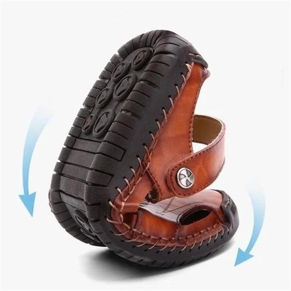 🌴Offerte Estive👣Sandali da Uomo in Morbida Pelle Traspirante Taglie Grandi