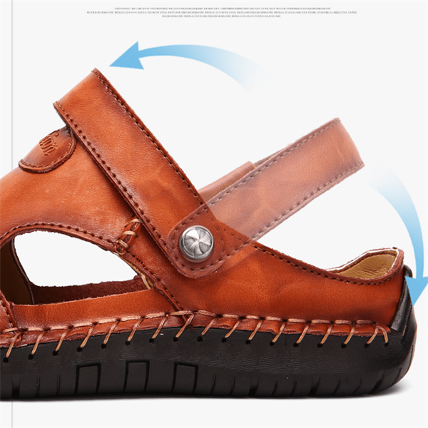 🌴Offerte Estive👣Sandali da Uomo in Morbida Pelle Traspirante Taglie Grandi