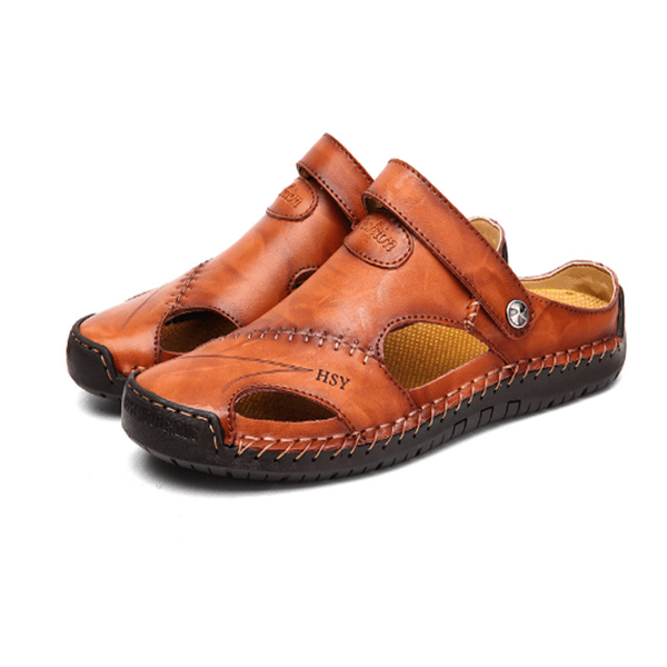 🌴Offerte Estive👣Sandali da Uomo in Morbida Pelle Traspirante Taglie Grandi