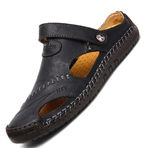 🌴Offerte Estive👣Sandali da Uomo in Morbida Pelle Traspirante Taglie Grandi