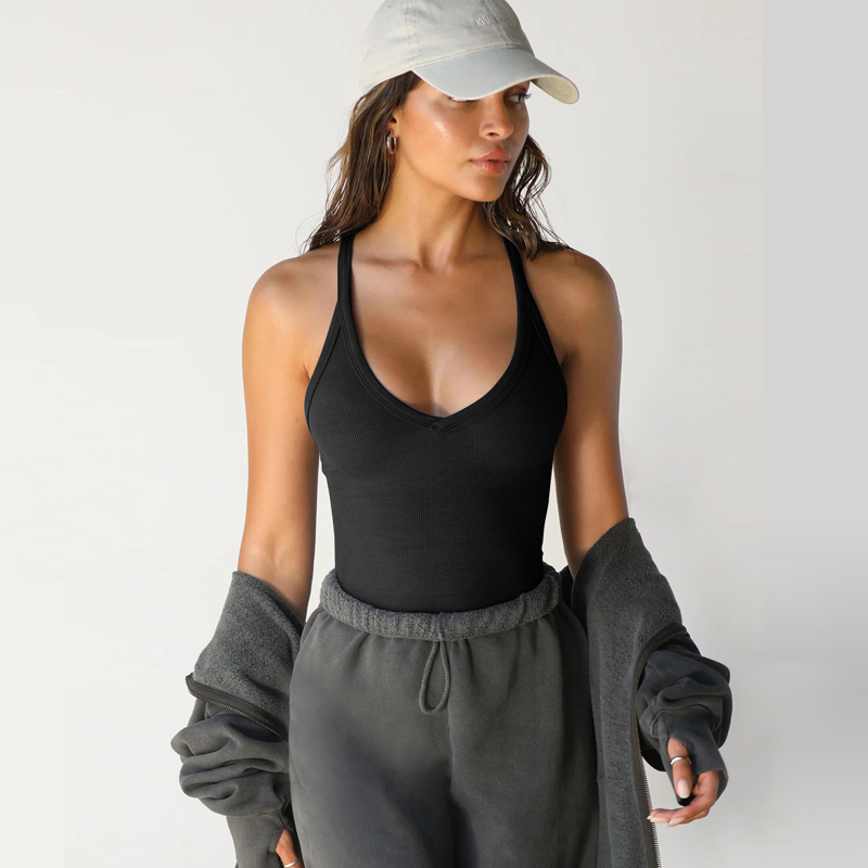 ✨ Stile Impeccabile, Comfort Quotidiano - Canotta con Scollo a V Profondo ✨