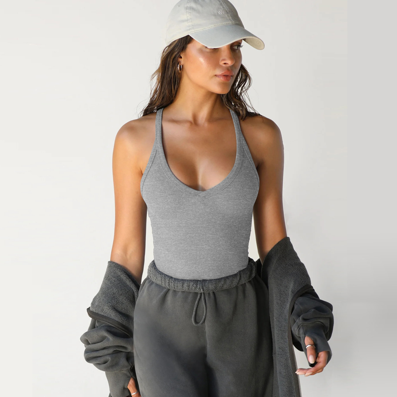 ✨ Stile Impeccabile, Comfort Quotidiano - Canotta con Scollo a V Profondo ✨