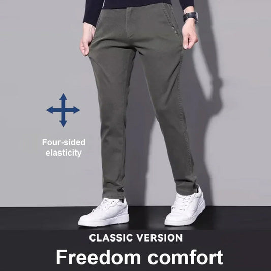 Pantaloni casual da uomo con elastico in vita