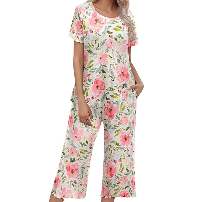 🎁Super Saldi Sconto del 50%⏳Pigiama da donna con stampa, top e pantaloni