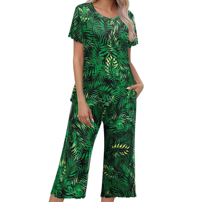 🎁Super Saldi Sconto del 50%⏳Pigiama da donna con stampa, top e pantaloni