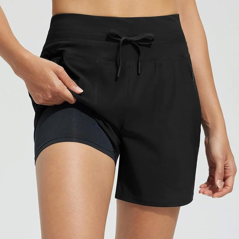 🌞Saldi Estivi 50% DI SCONTO🩳Pantaloncini da bagno da donna a vita alta ad asciugatura rapida