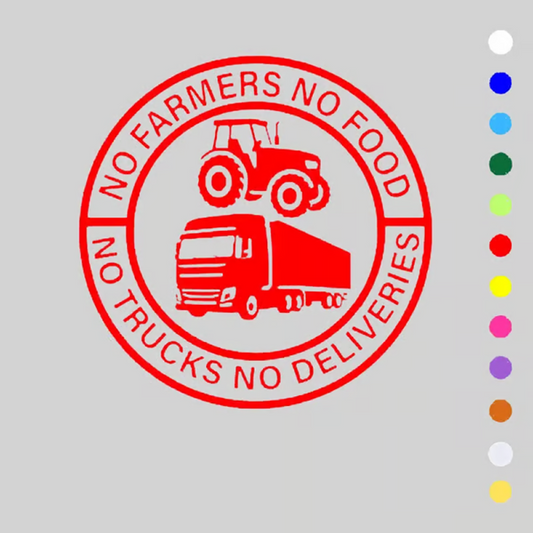 Adesivo per auto: Senza agricoltori non c'è cibo - Senza camion non ci sono consegne