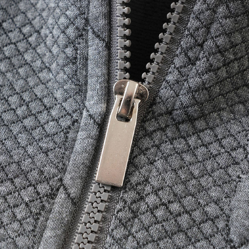 Maglione da uomo casual a mezza zip in maglia a trecce