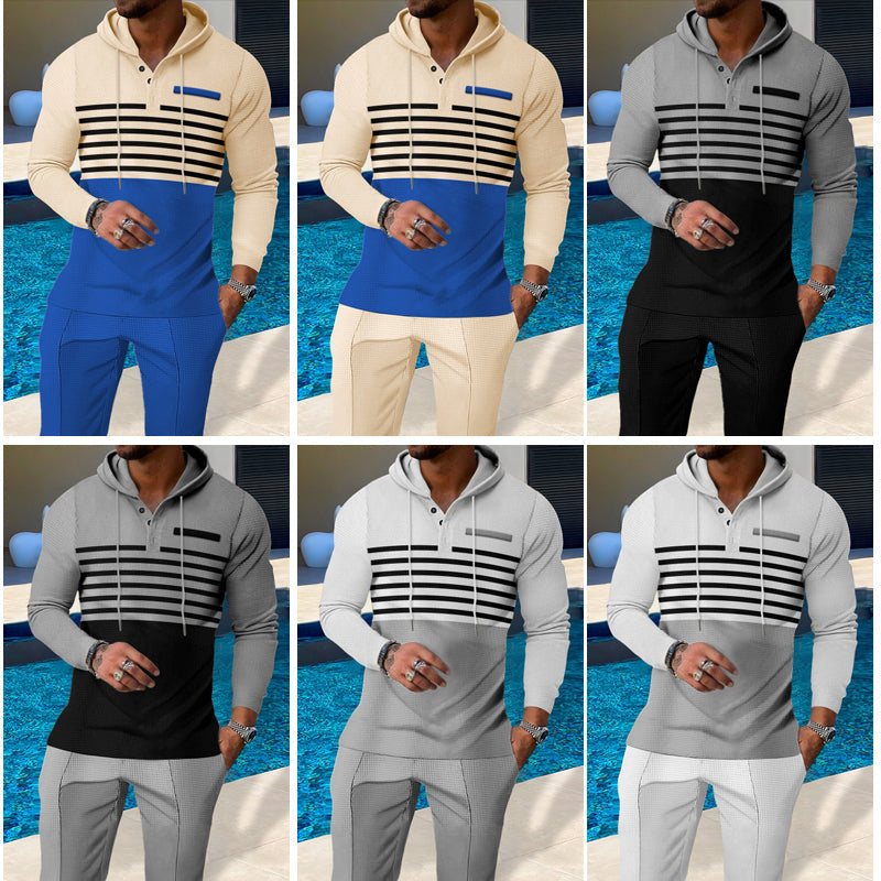 Tuta da uomo con cappuccio color block