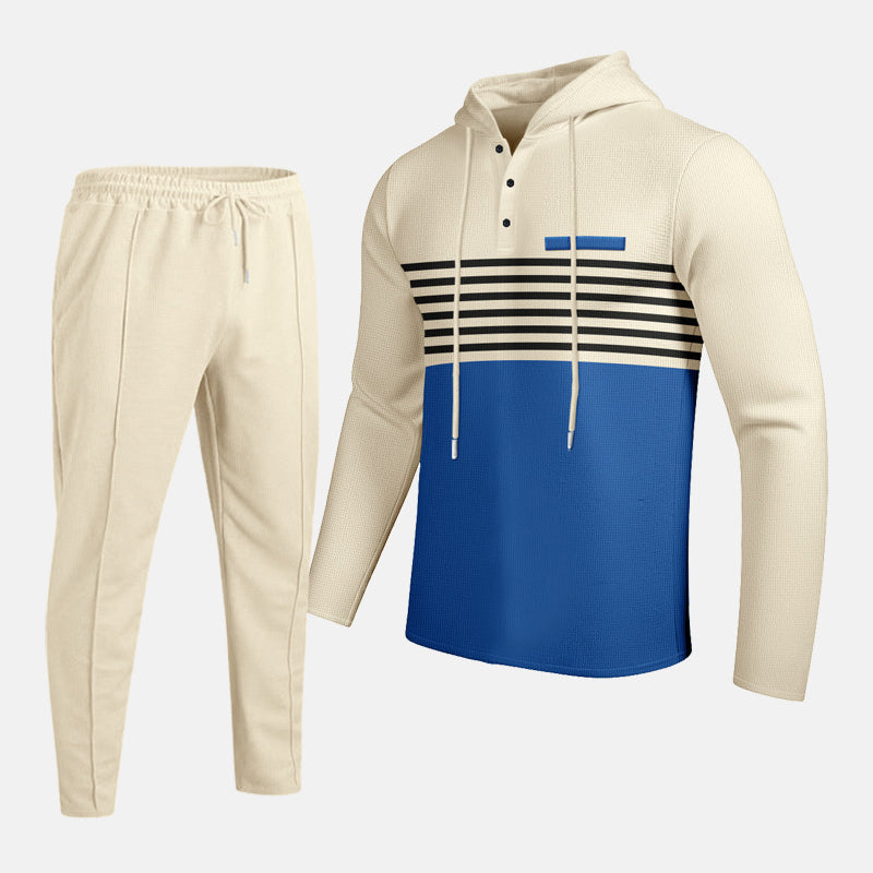 Tuta da uomo con cappuccio color block