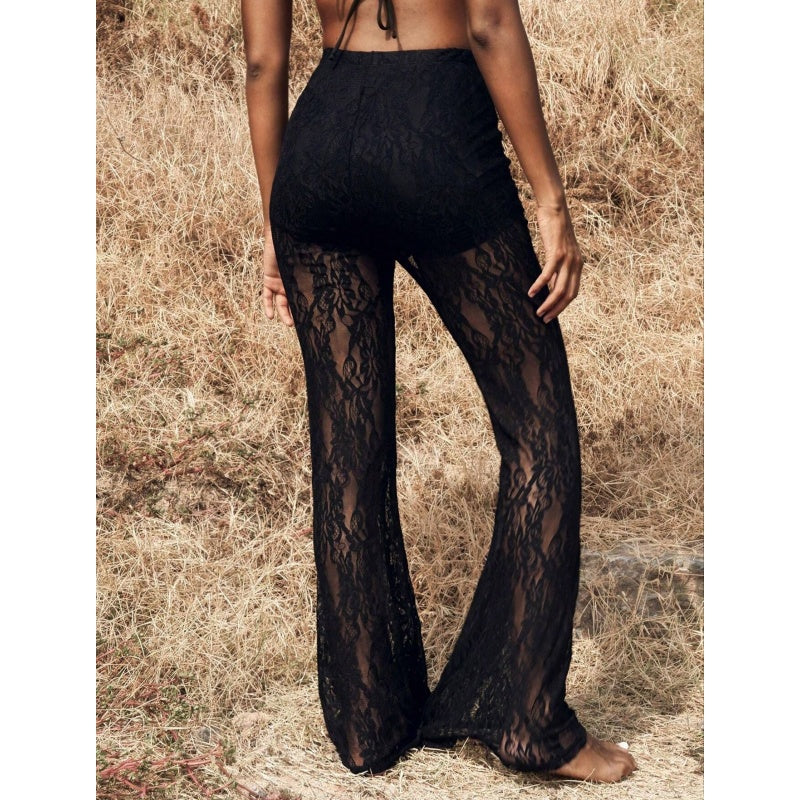 👖51% OFF!🌞Elegant Lace Flare Pants with High-Waisted Design