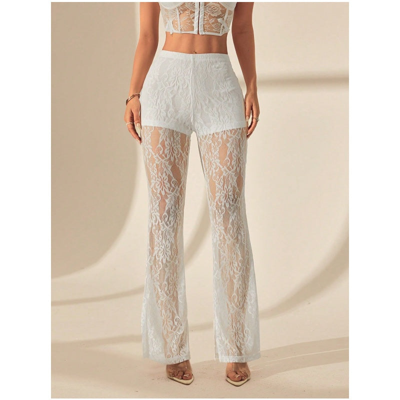 👖51% OFF!🌞Elegant Lace Flare Pants with High-Waisted Design