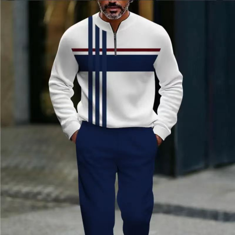 📢60% OFF!🔥Men's Graphic Print Pullover & Pants Set