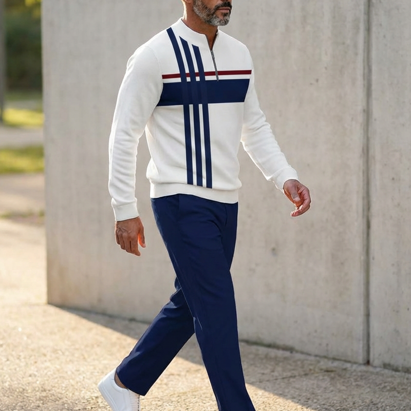 📢60% OFF!🔥Men's Graphic Print Pullover & Pants Set