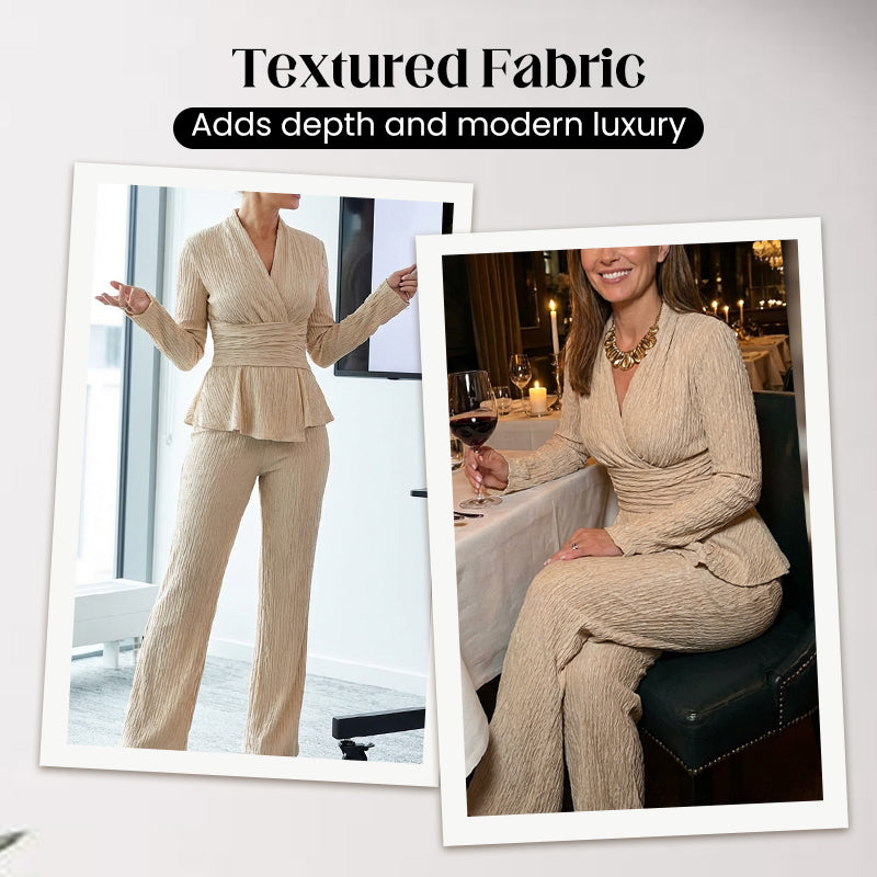 🔥SUPER SALDI🔥 Completo da donna top peplum e pantaloni 2 pezzi