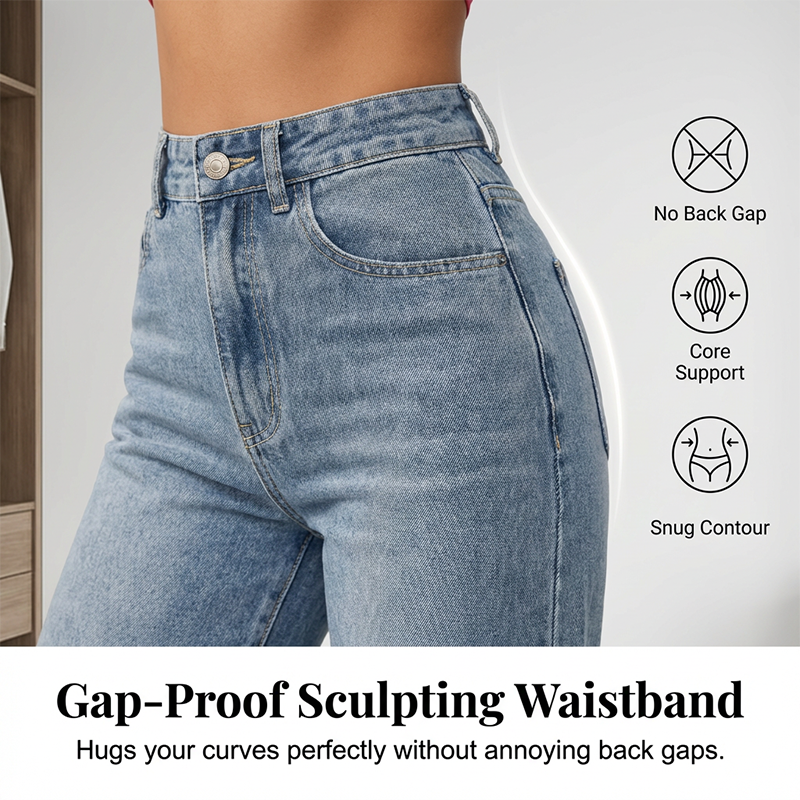 ✨ 50% OFF NOW! 👖Women's High-Waisted Straight Leg Jeans – Elongate & Perfect Fit! 🤎