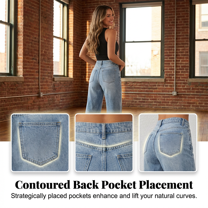 ✨ 50% OFF NOW! 👖Women's High-Waisted Straight Leg Jeans – Elongate & Perfect Fit! 🤎
