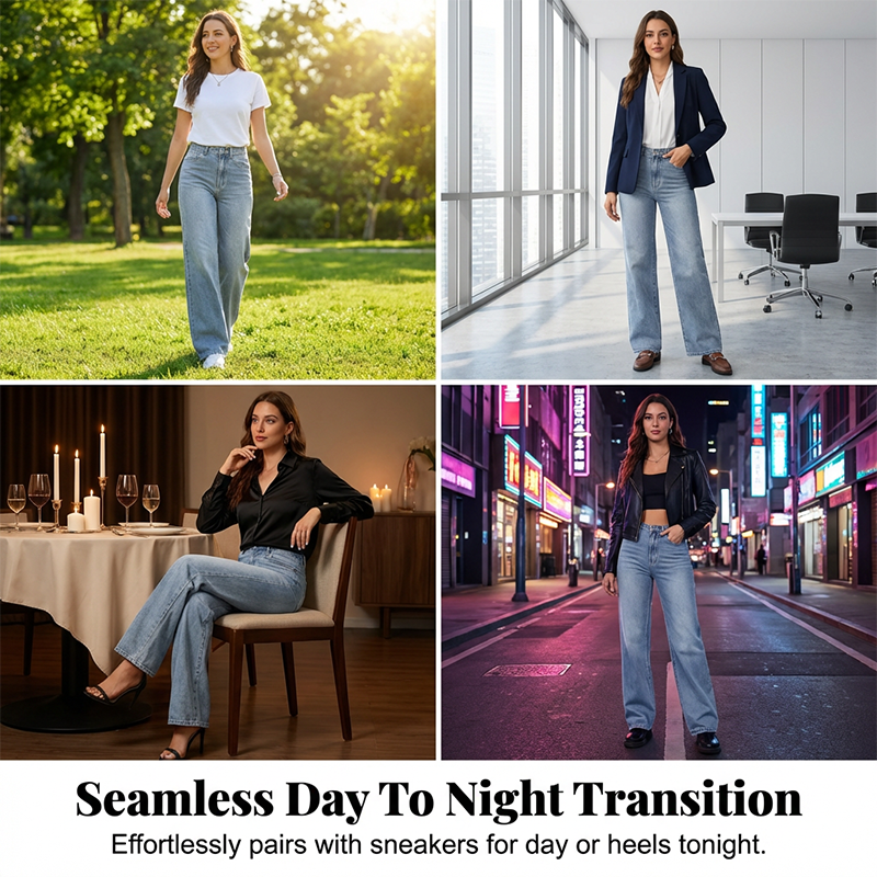 ✨ 50% OFF NOW! 👖Women's High-Waisted Straight Leg Jeans – Elongate & Perfect Fit! 🤎