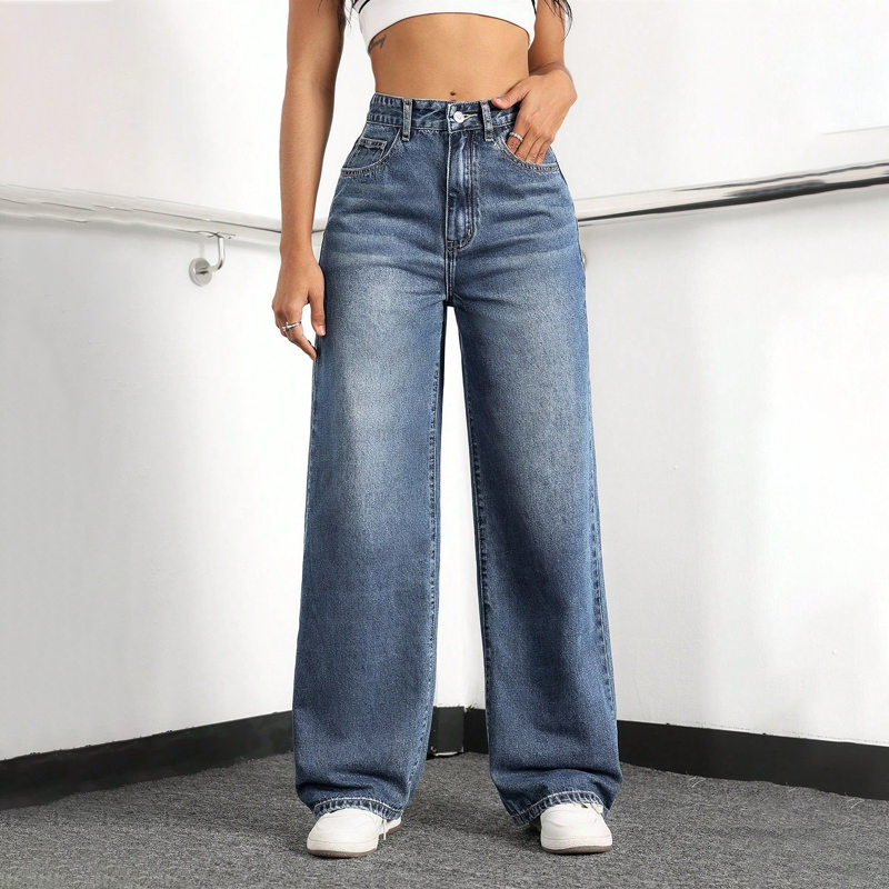 ✨ 50% OFF NOW! 👖Women's High-Waisted Straight Leg Jeans – Elongate & Perfect Fit! 🤎