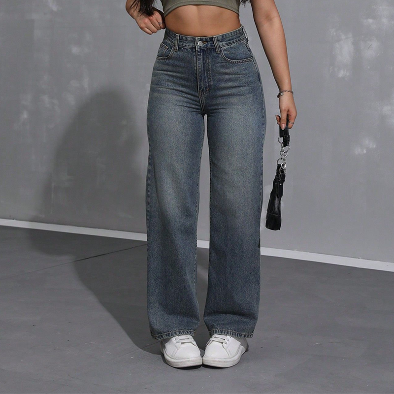 ✨ 50% OFF NOW! 👖Women's High-Waisted Straight Leg Jeans – Elongate & Perfect Fit! 🤎