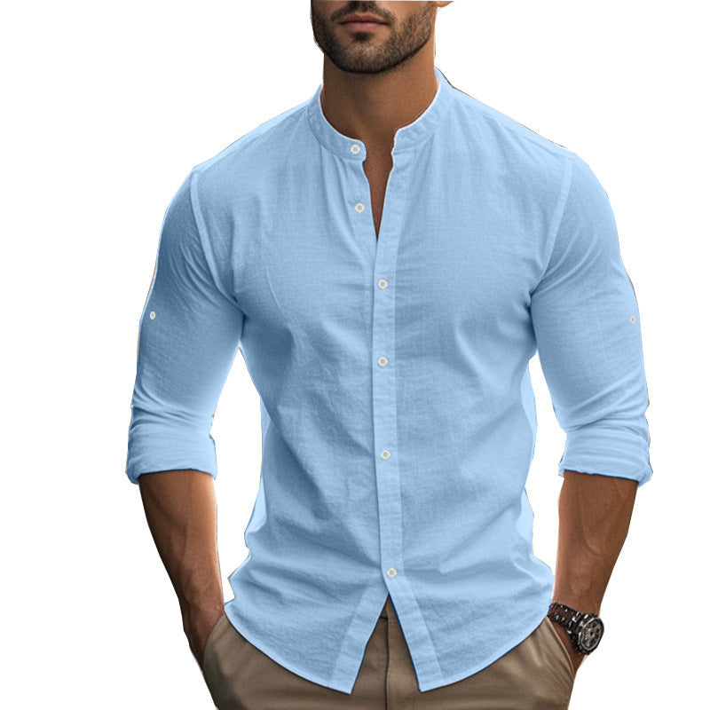 Set due pezzi top e pantaloncini casual da uomo in lino
