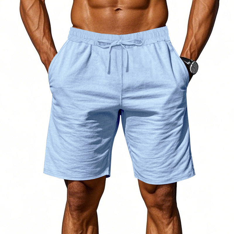 Set due pezzi top e pantaloncini casual da uomo in lino