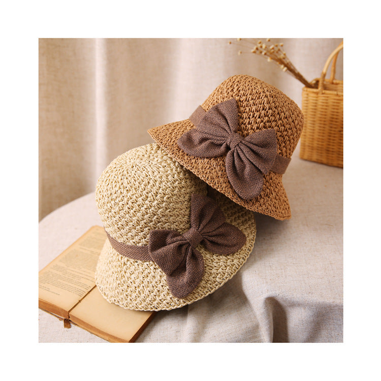 🎀 SCONTO DEL 50% 👒 | Cappello di paglia con fiocco retrò – Pieghevole e traspirante per l'estate