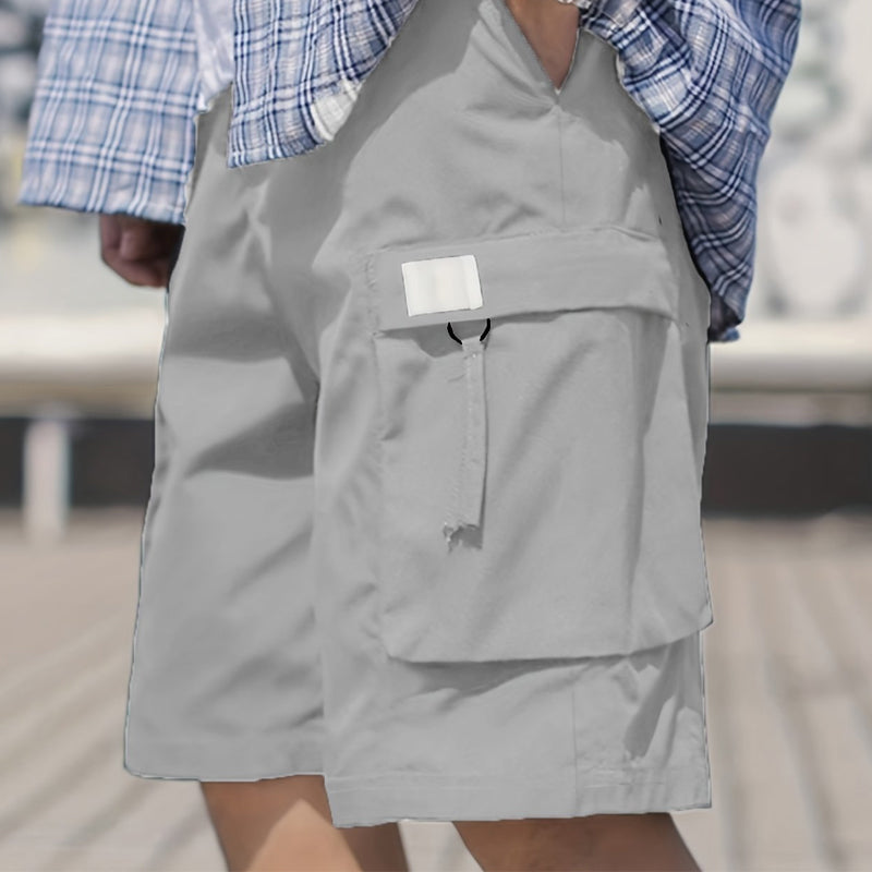 Pantaloncini cargo casual da uomo con elastico in vita