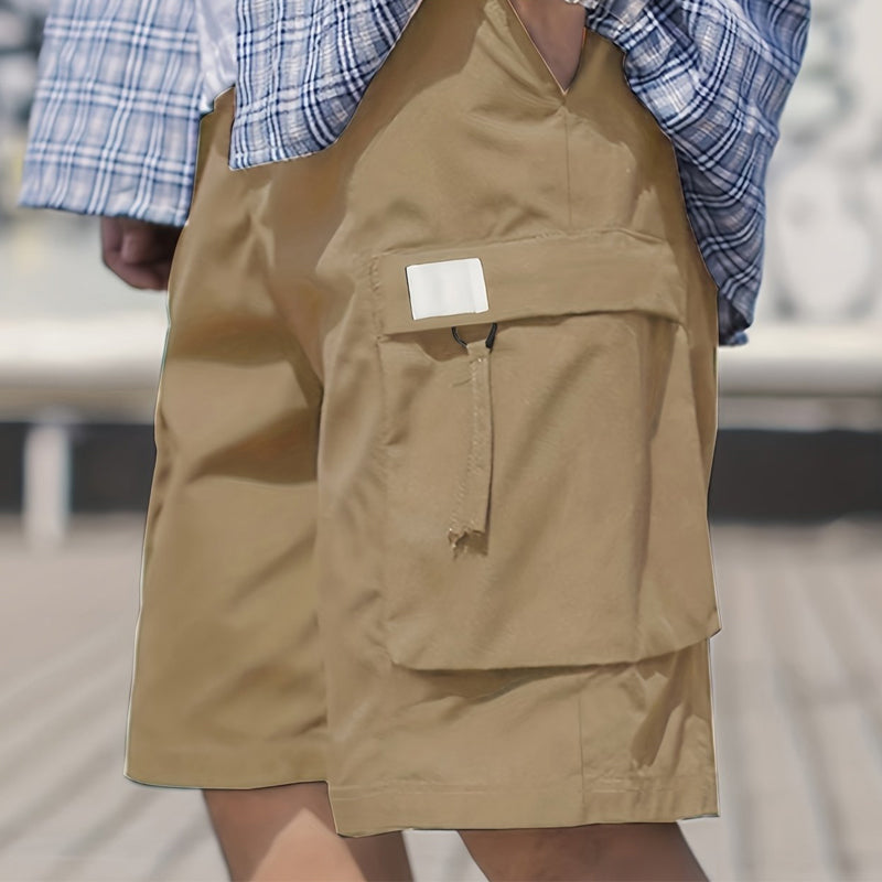 Pantaloncini cargo casual da uomo con elastico in vita