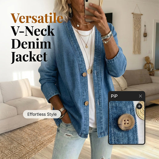 ⏳Time-Limited Special⏰Women's Classic Button Front Denim Jacket
