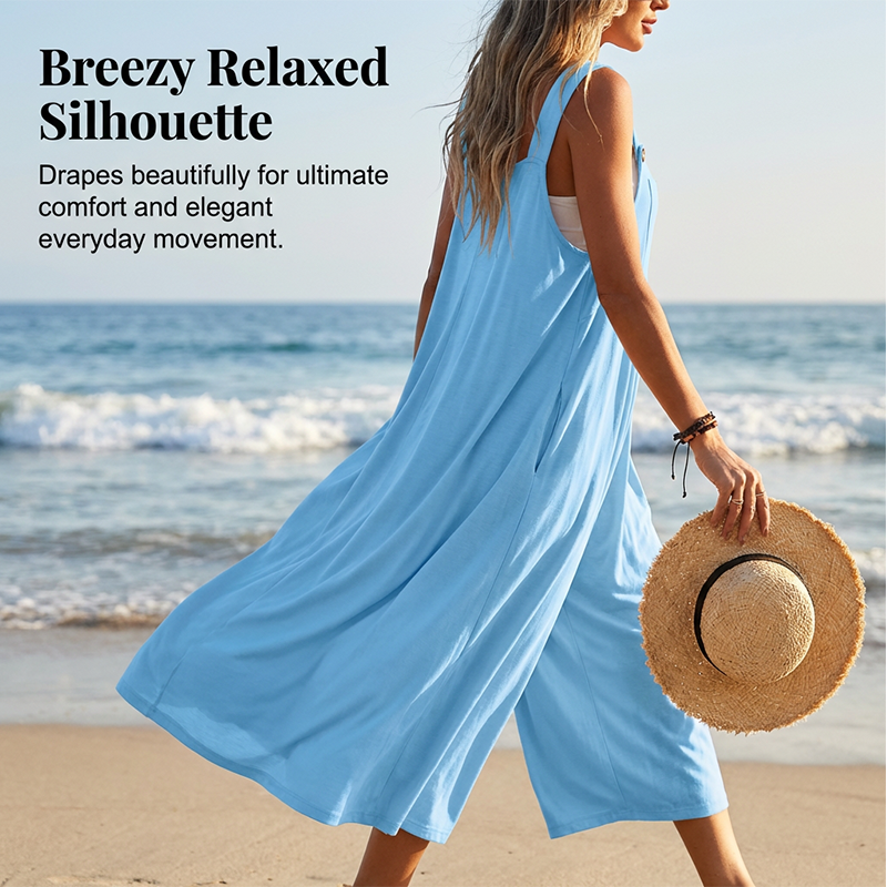 🌸 SCONTO DEL 50% PER UN PERIODO LIMITATO! ✨Tuta Intera Senza Maniche a Gamba Larga Per le Brezze Estive