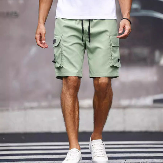Pantaloncini Cargo Casual da Uomo con Coulisse in Vita