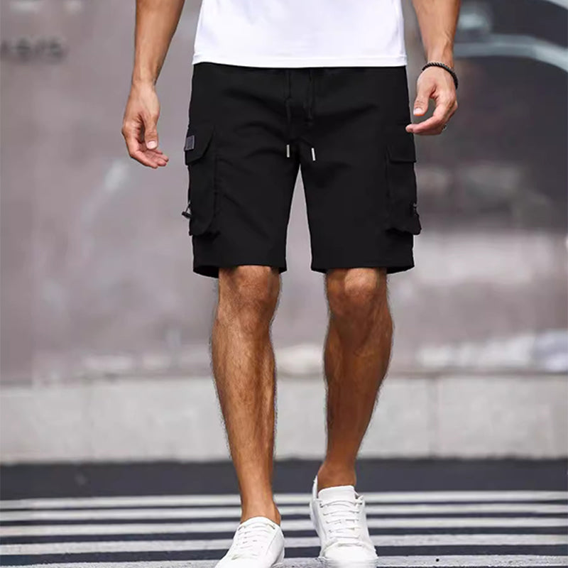 Men's Casual Cargo Shorts with Drawstring Waist
