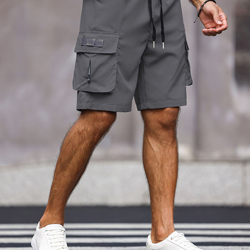 Men's Casual Cargo Shorts with Drawstring Waist