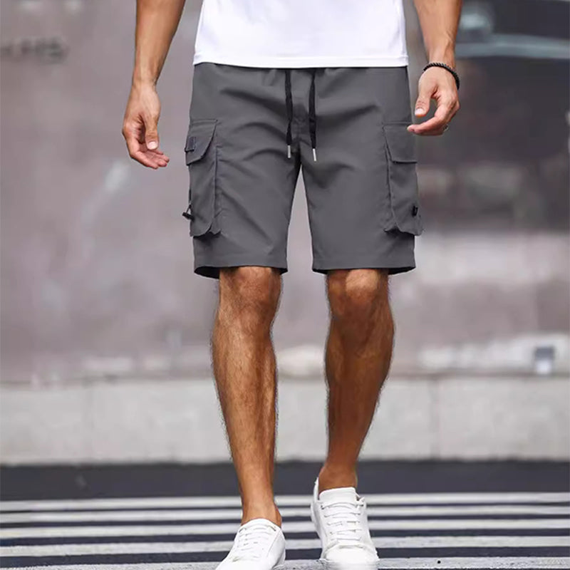 Men's Casual Cargo Shorts with Drawstring Waist