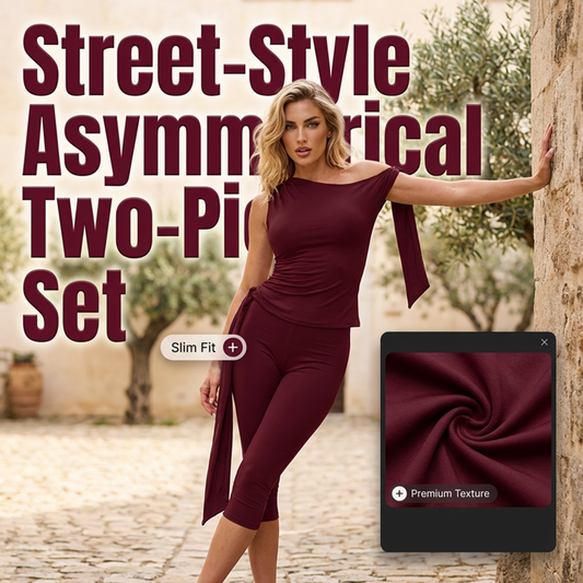 Completo 2 pezzi top monospalla e pantaloni capri