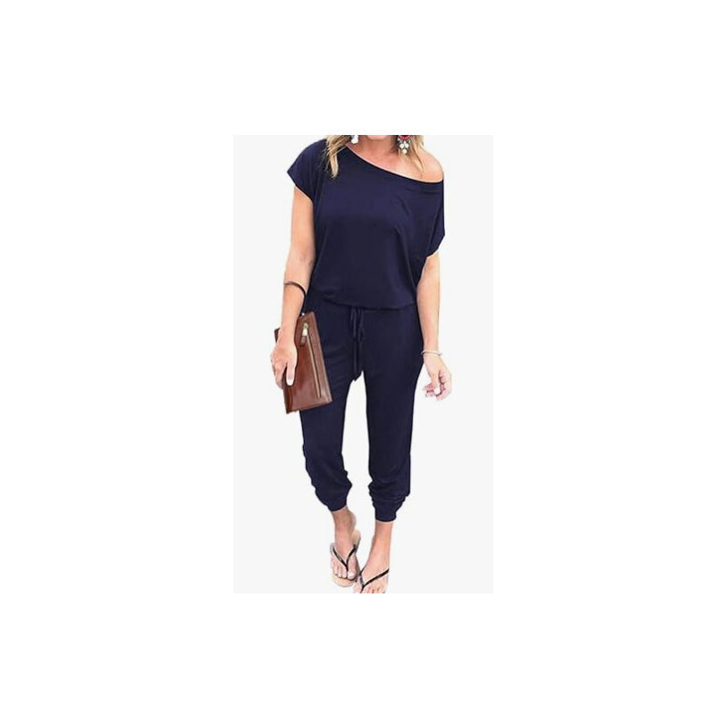 📢📢40% OFF !! ⏰Women's Casual Off Shoulder Short Sleeve Jumpsuit