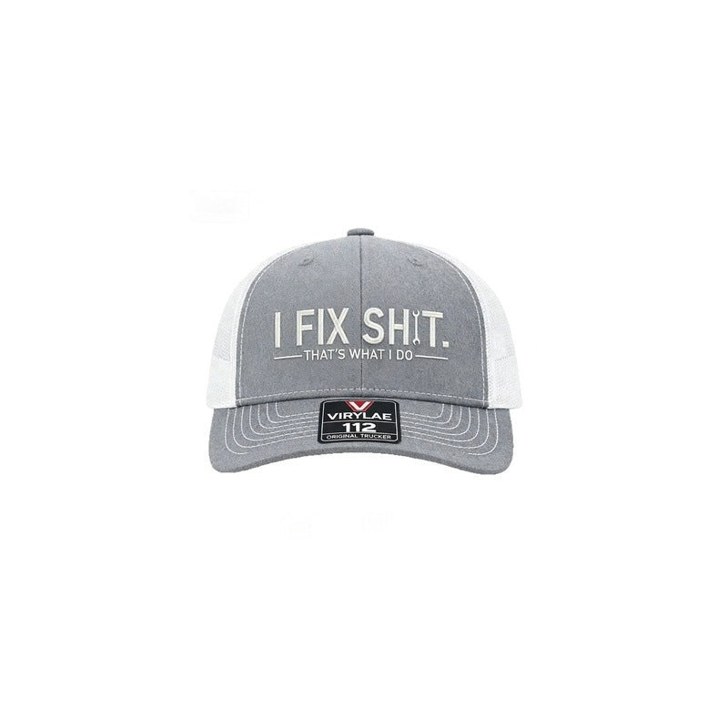 🧢Nuovo arrivo 2026😎Cappellino trucker in rete con ricamo "I Fix Shit" – Cappello da sole traspirante per esterni🧢☀️
