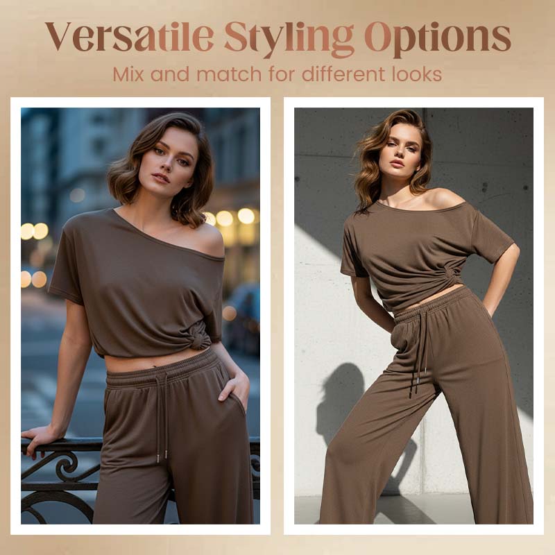 🎁2026 New Arrivals 50% OFF💥Women's Off-Shoulder Top & Pants 2-Piece Set